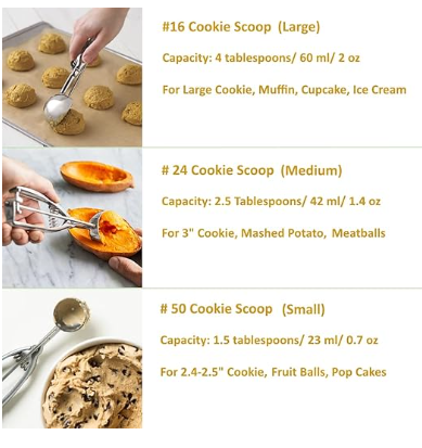 Ice Cream Scoop, 3Pcs Cookie Scoop Set