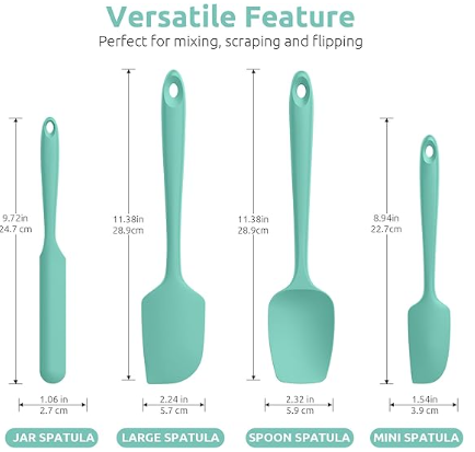 U-Taste Silicone Spatula Set with 600 Degrees Fahrenheit Heat Resistant