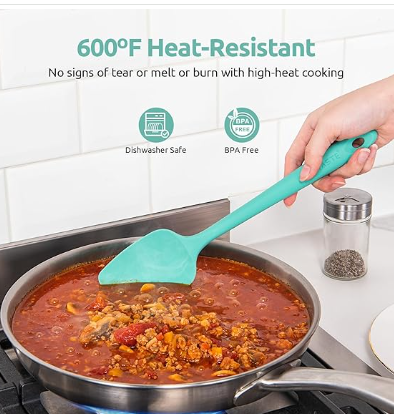 U-Taste Silicone Spatula Set with 600 Degrees Fahrenheit Heat Resistant
